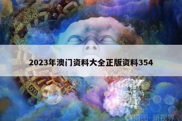 2023年澳门资料大全正版资料354