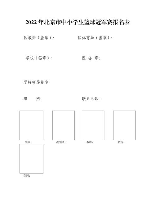 篮球比赛报名表,篮球比赛报名表模板